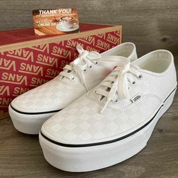 Vans Other - Vans Authentic Platform Tonal Check True White Size 9.5 Men's NWB